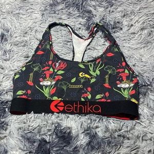floral print sports bra